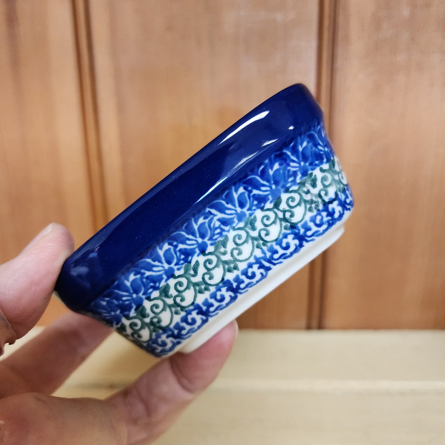 Bowl Square Ramekin 3.75" 2538X ~ Red Pansy