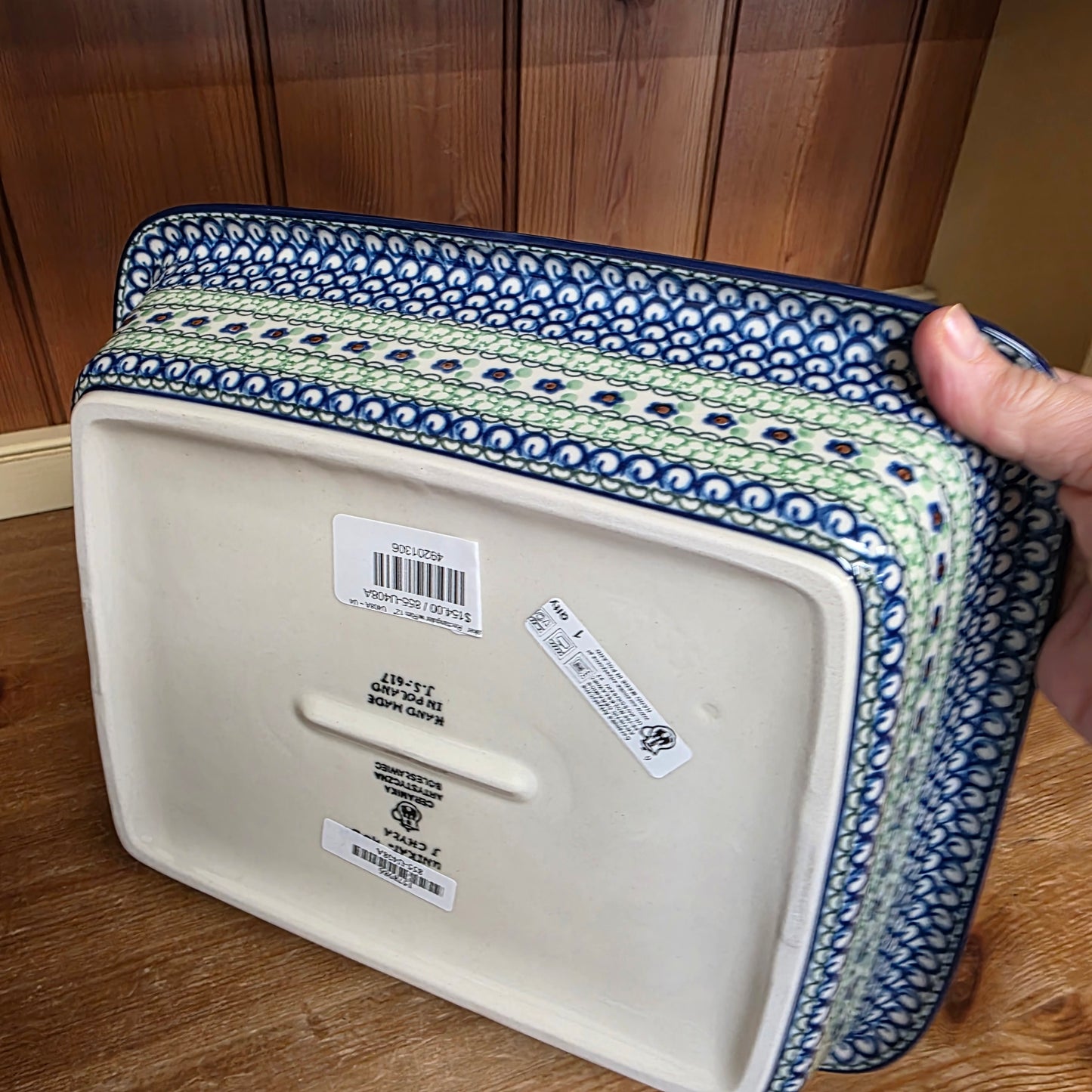 Baker Rectangular w/Rim 12"x10" U408A ~ U4 Green J. Chyla