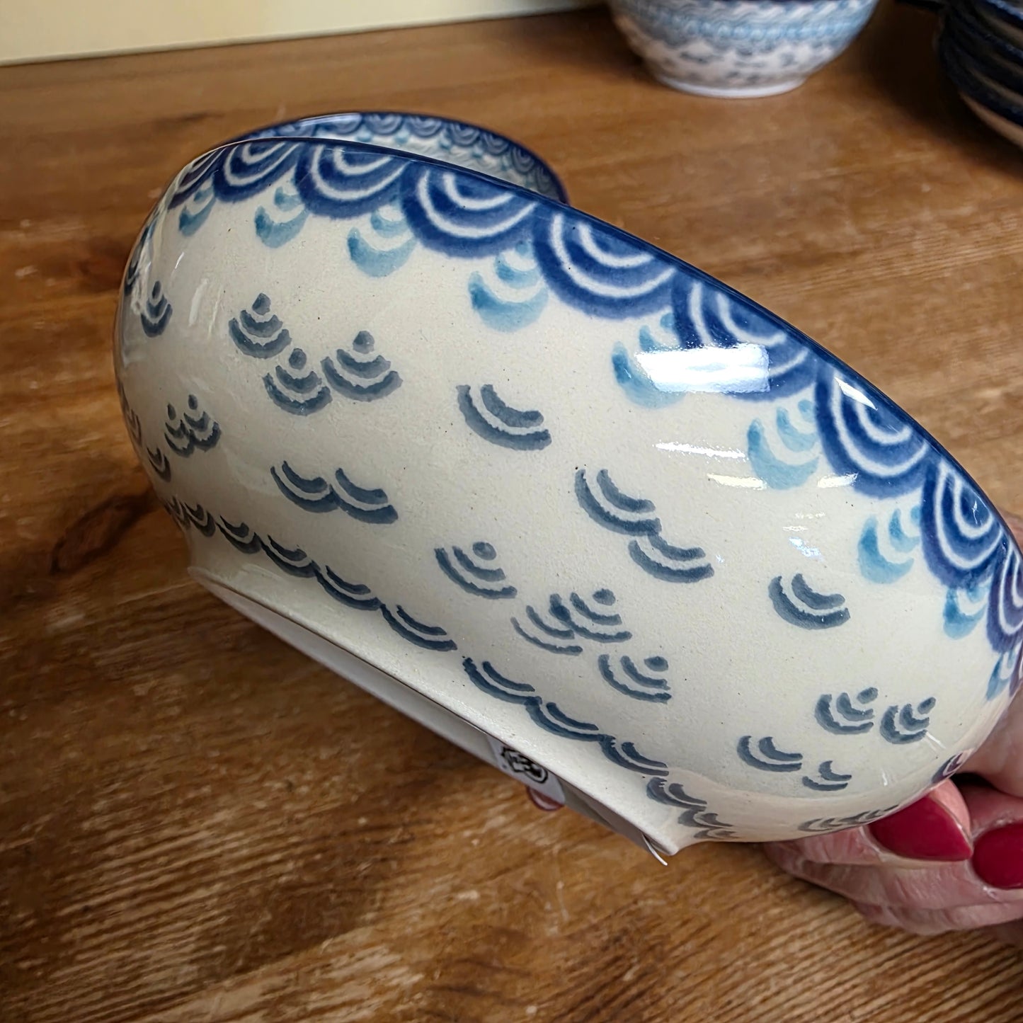 Bowl ~ 5" shallow B89 2372X ~ Deep Blue Sea ~ Koi Fish