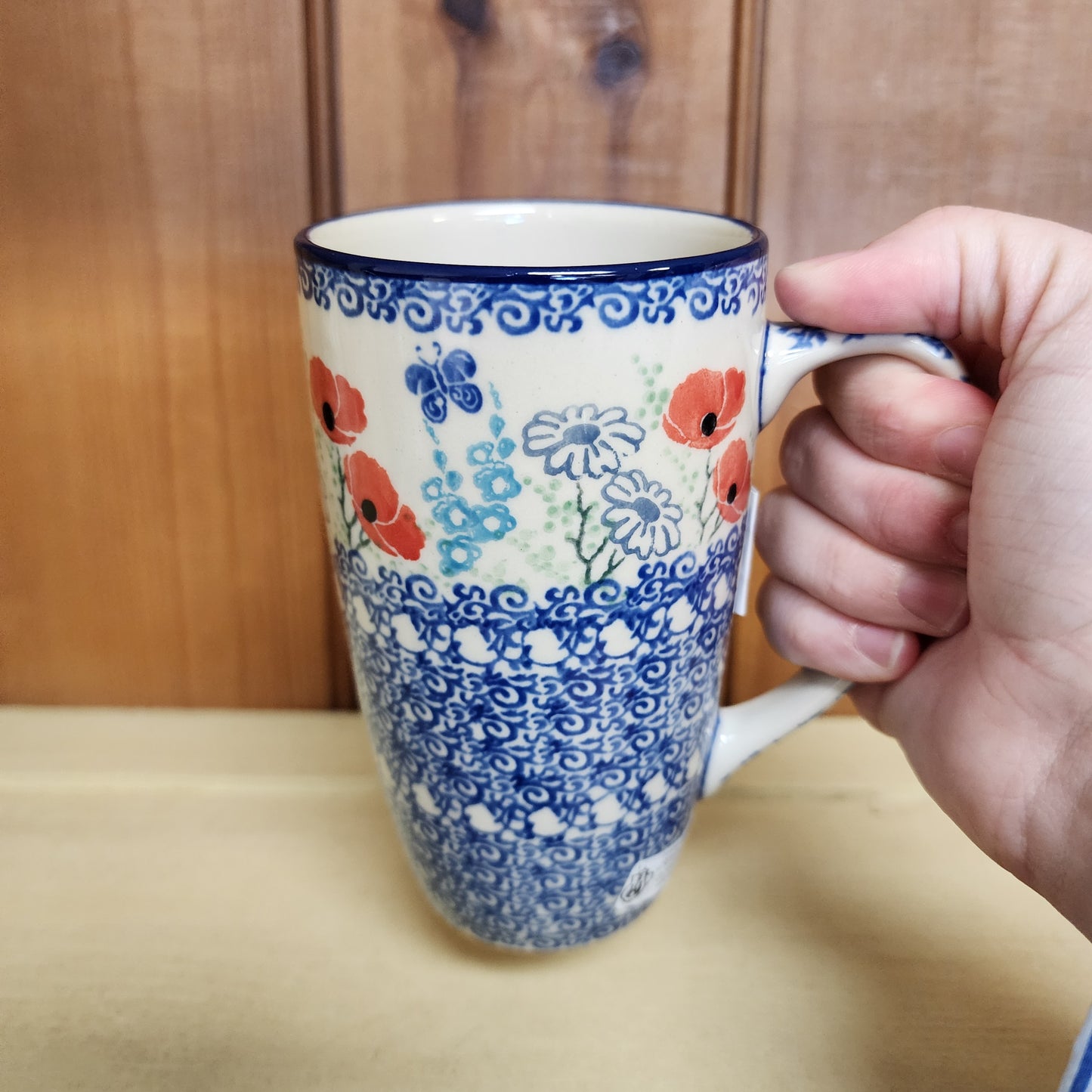 Mug 12 oz Tall Latte C52-2901X Red Poppy Garden pf0526