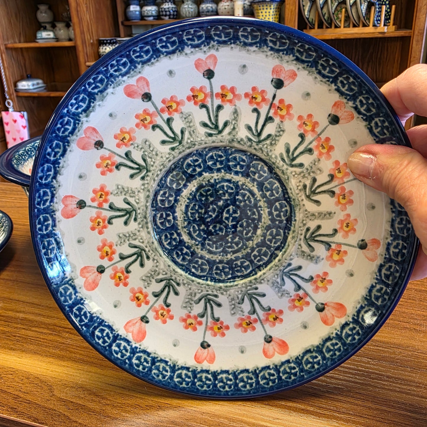 Berry Bowl w/ Saucer 8"W 470-0560X Peach Spring Daisy pf0526