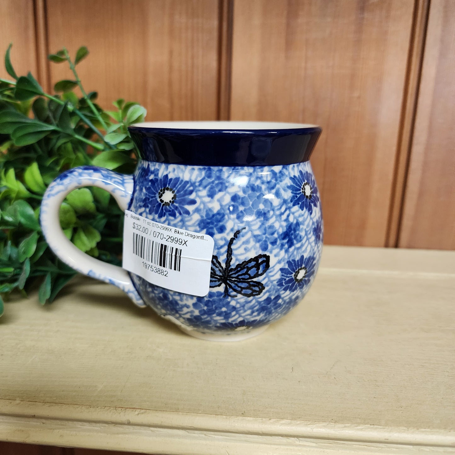 Mug Bubble 11 oz. 070-2999X Blue Dragonfly pf0526