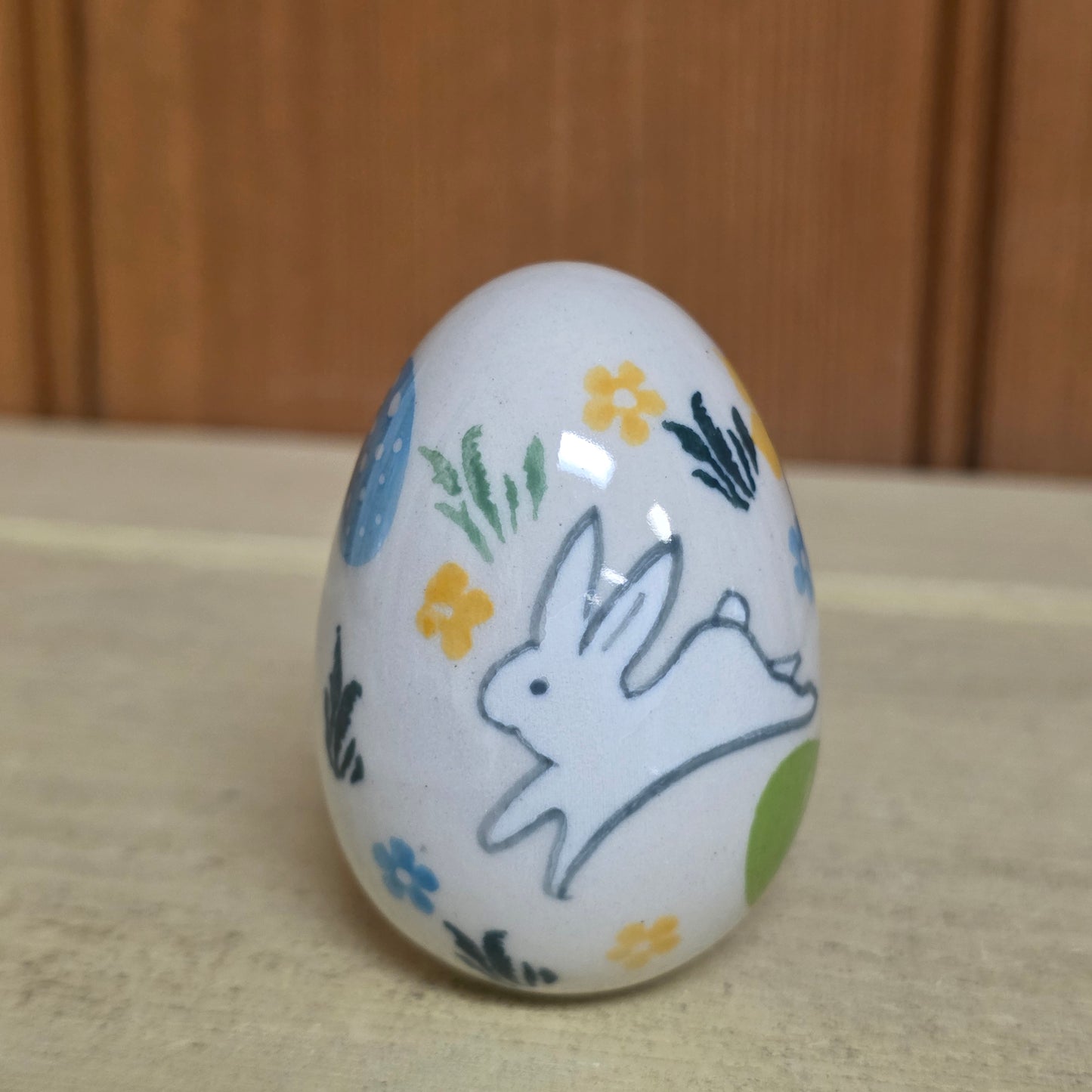 Egg Ceramic 044-3348 snow bunny