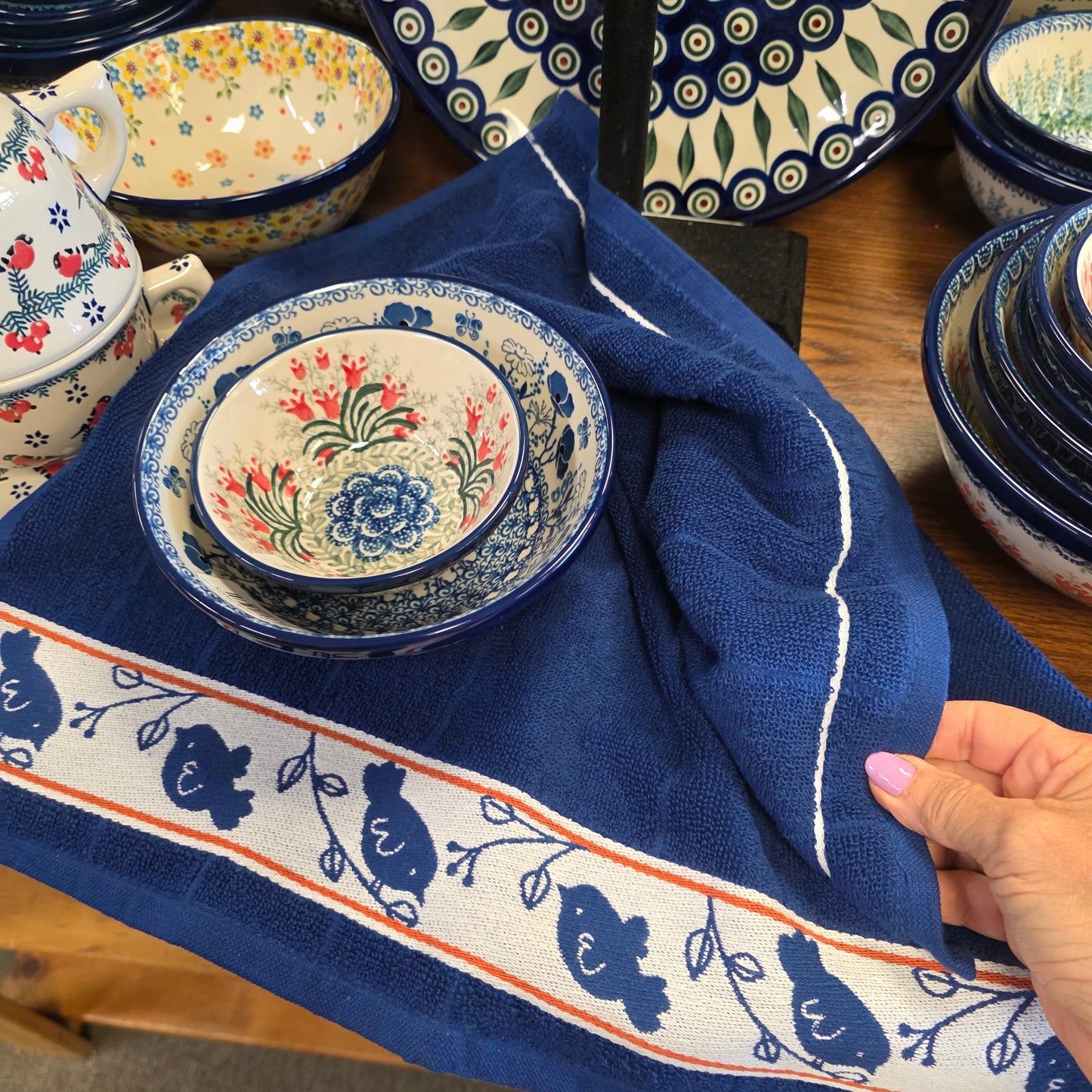 Towel ~ Terry Blue Bird ~ 20" square