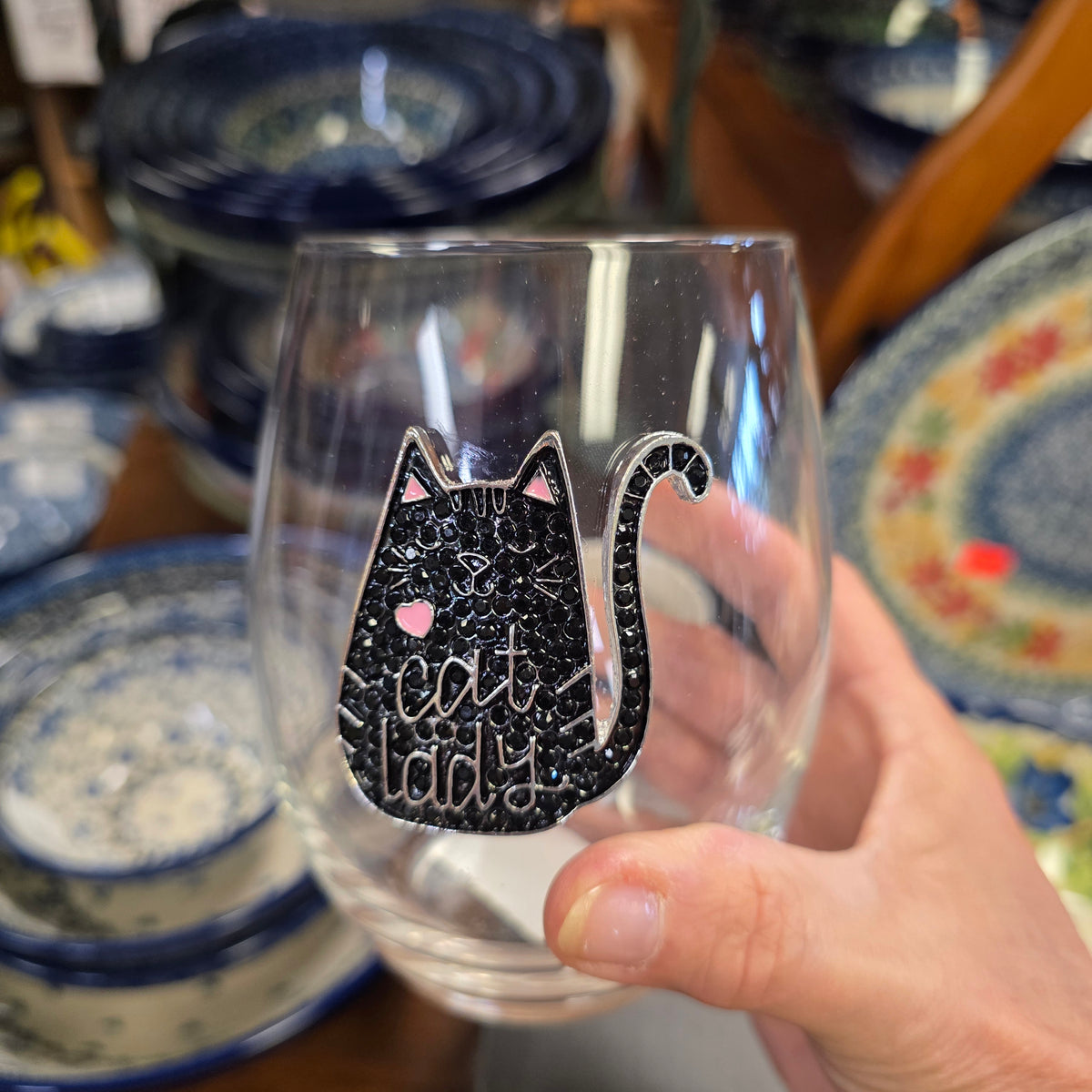 Wine Glass Cat Lady Stemless (20 oz) #11067