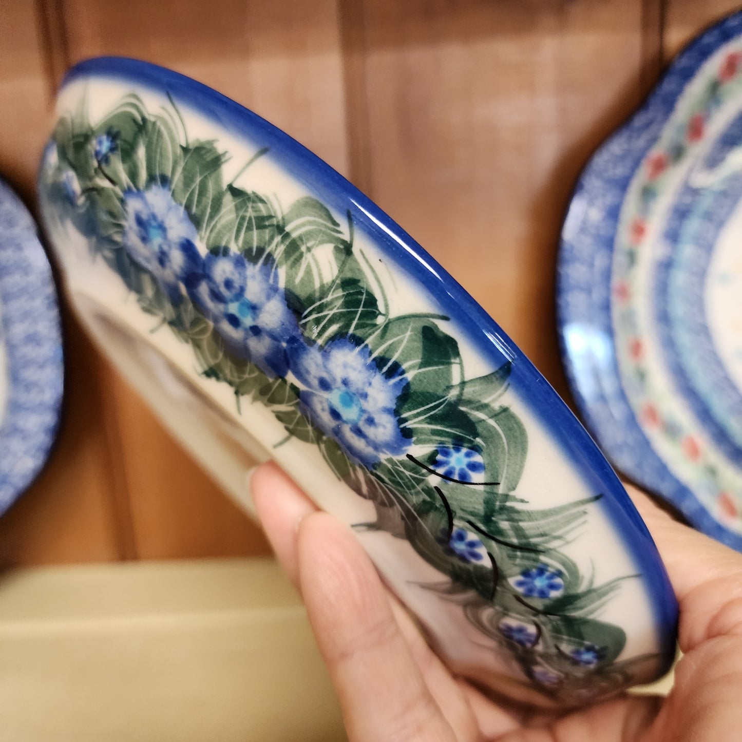 Plate 8" ~ lip ~ Blue/grey Bold