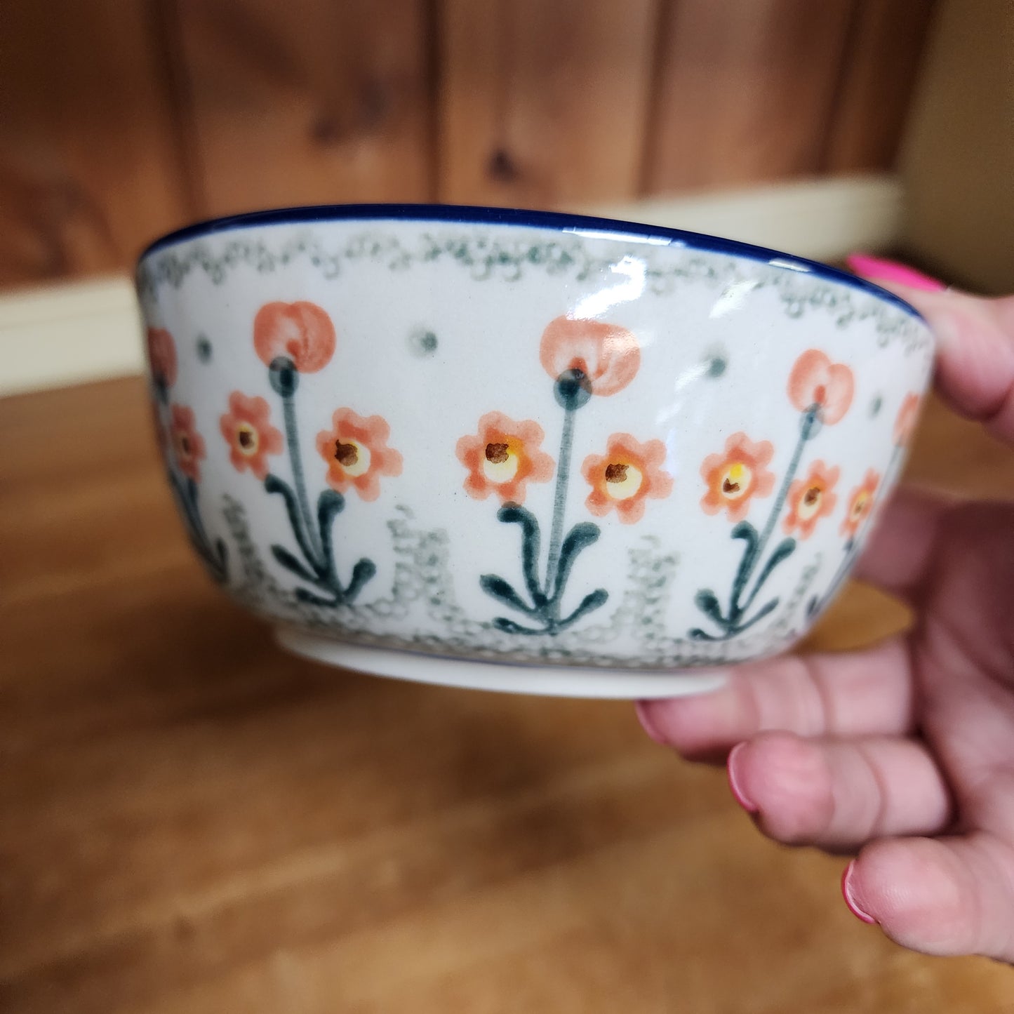 Bowl ~ Ice Cream ~ 4.5" 017-0560X Peach Spring Daisy 1.4 cups