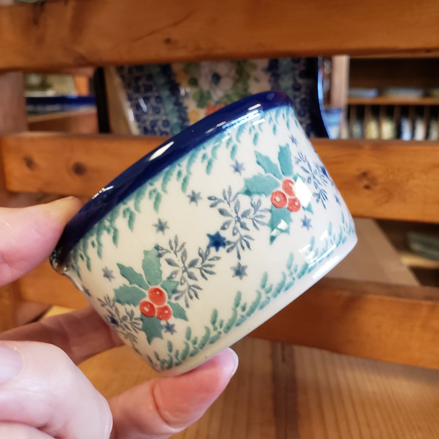 Bowl ~ Ramekin ~ 3.75" 409-2973X Winter Holly 6.4oz