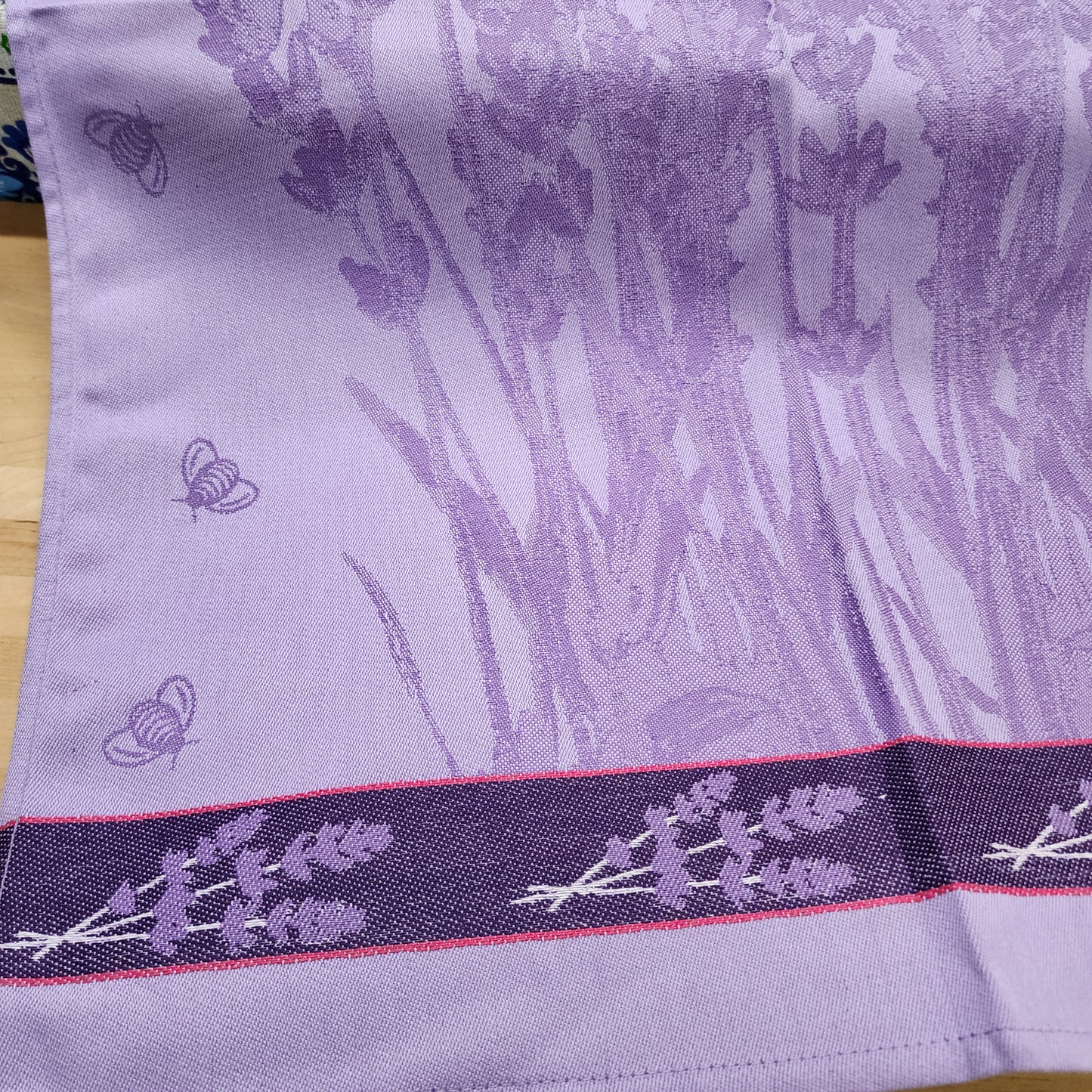 Tea Towel Lavender Plant 20" x 28" European Tea Towel yellow border