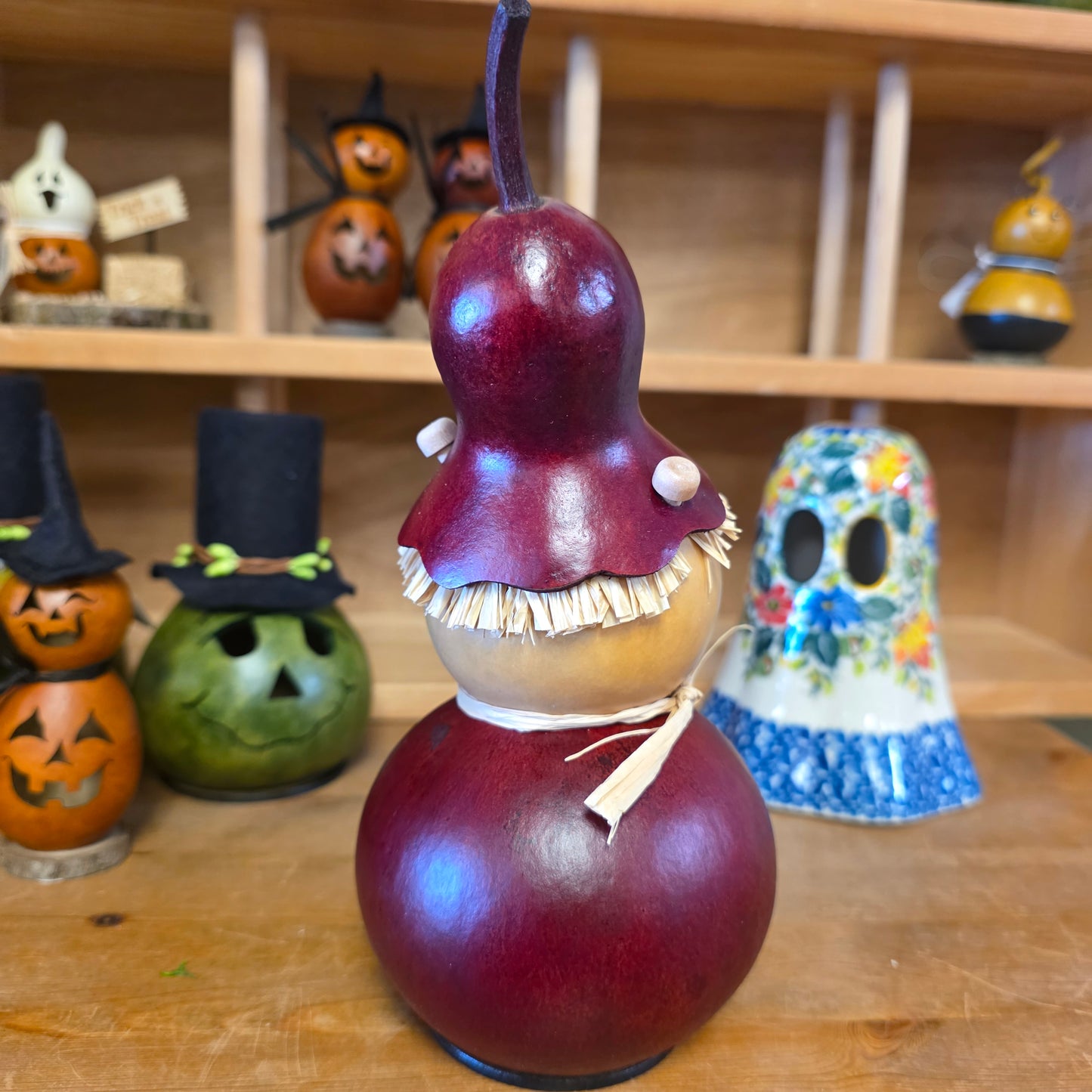 Gourd ~ Scarecrow Warehime Lumiinary with battery tealight