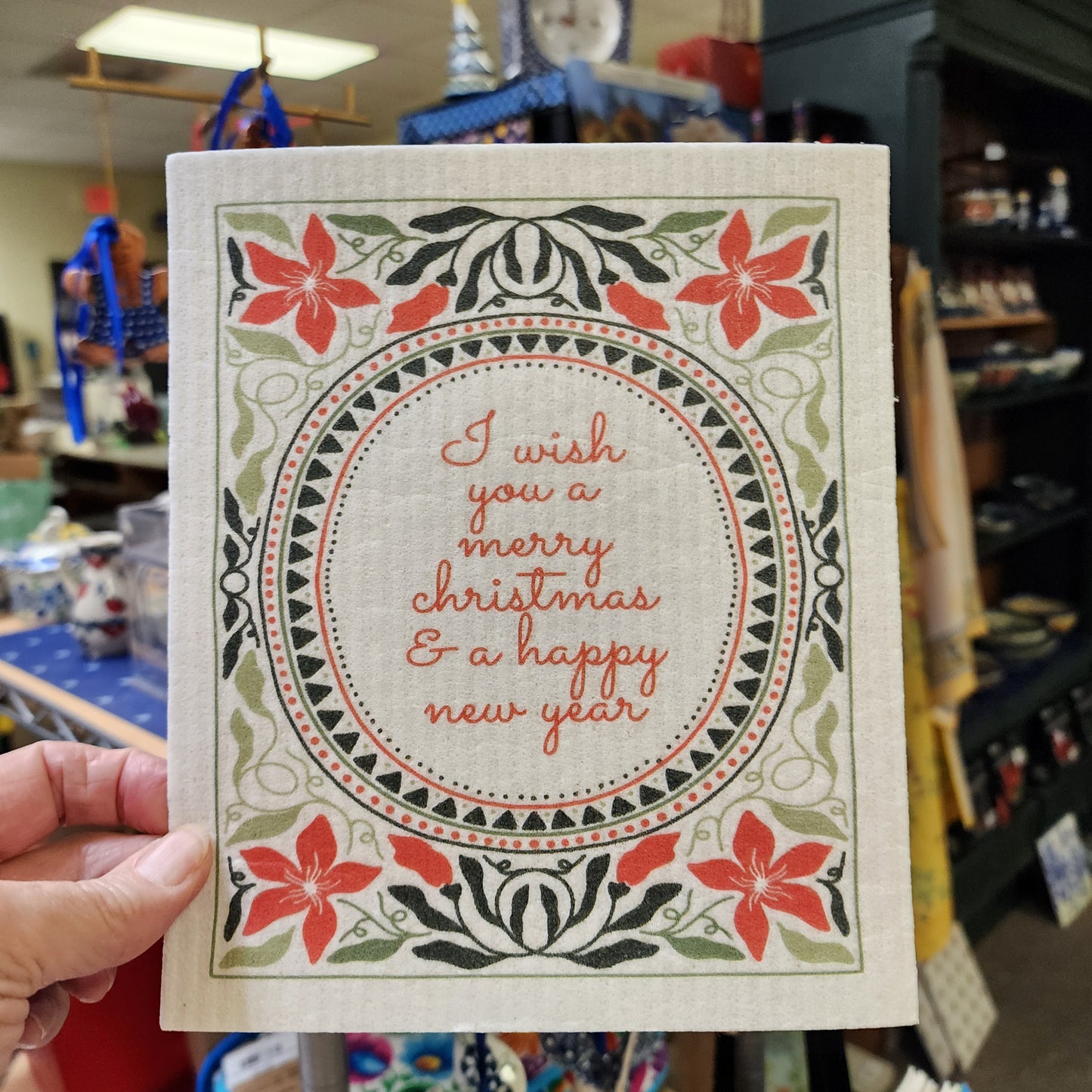 Dishcloth I wish you a Merry Christmas from Sweden