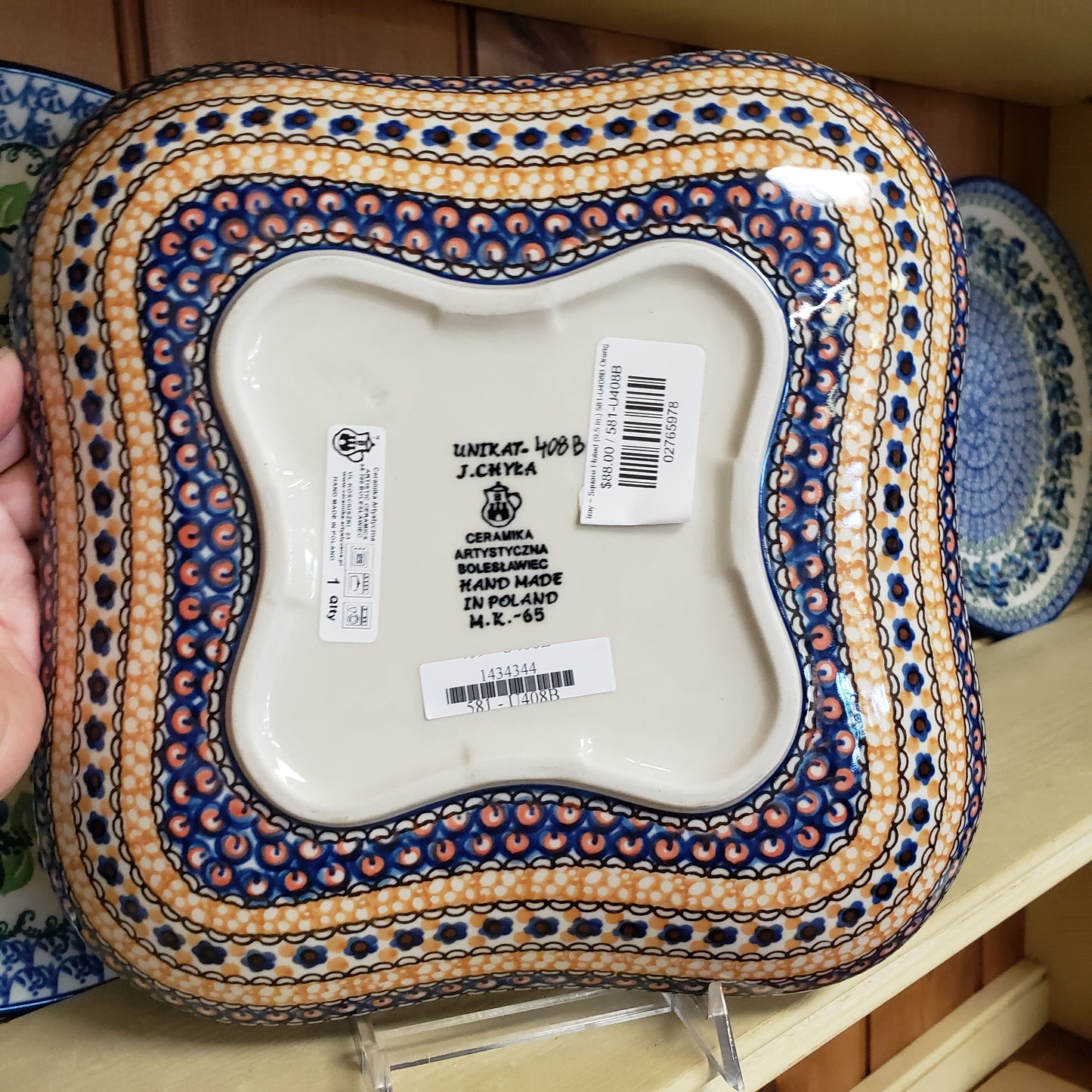 Tray ~ Square Fluted (9.5 in.) 581-U408B Orange ~ U4 J. Chyla