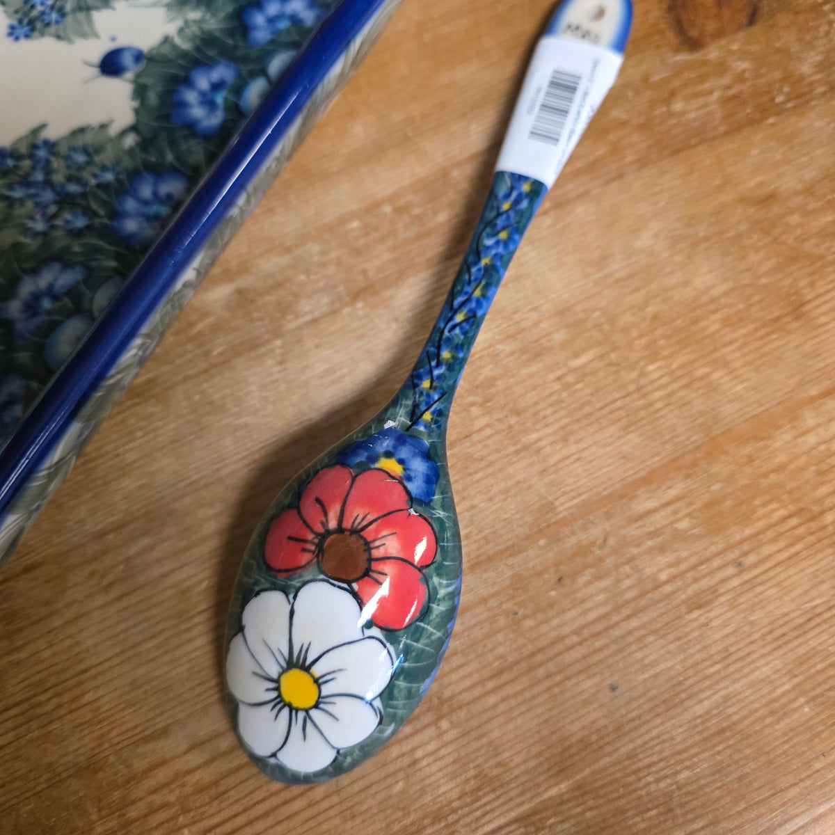 Spoon 8" ~ Red & white flower on back