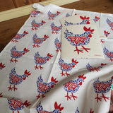 Swedish Dishcloth & Towel bundle Blue and Red Hen