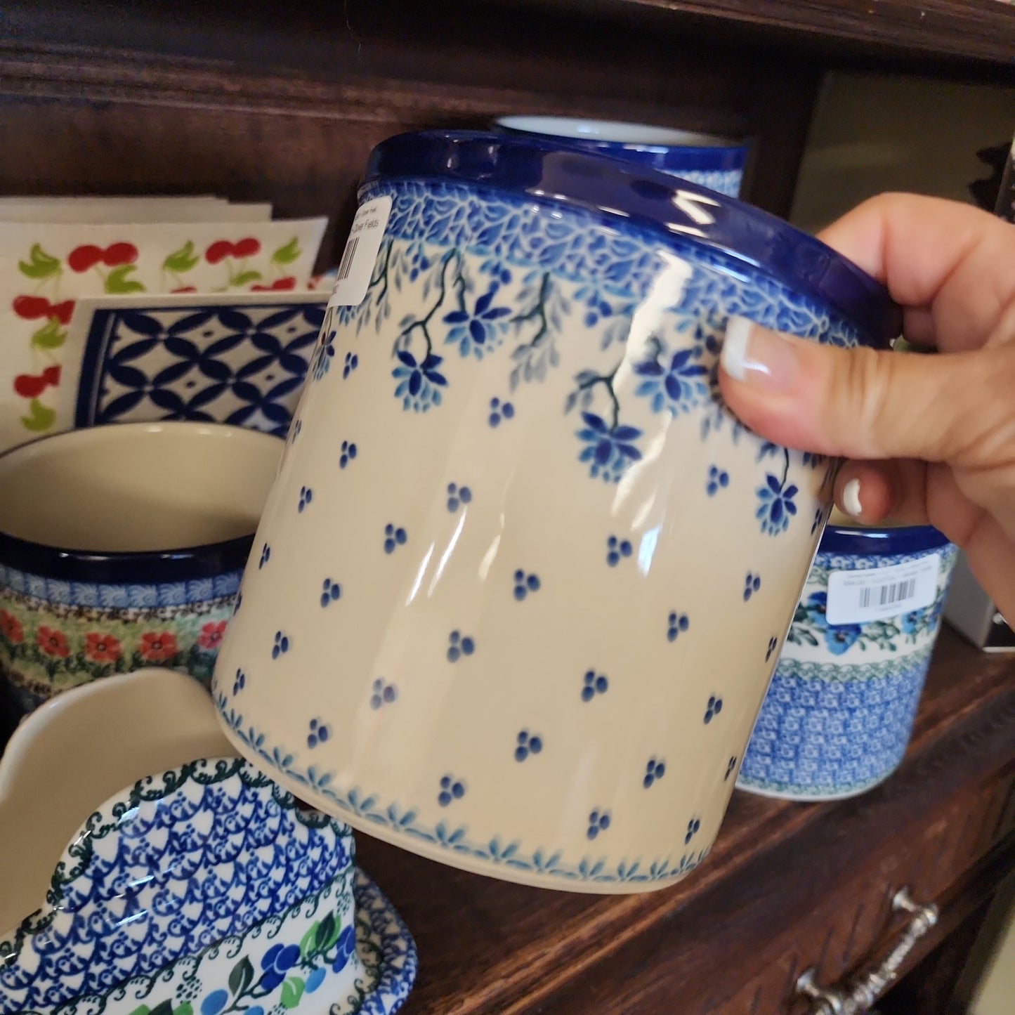 Utensil Holder ~ 5.5" 2524X ~ Clover Fields pf1222