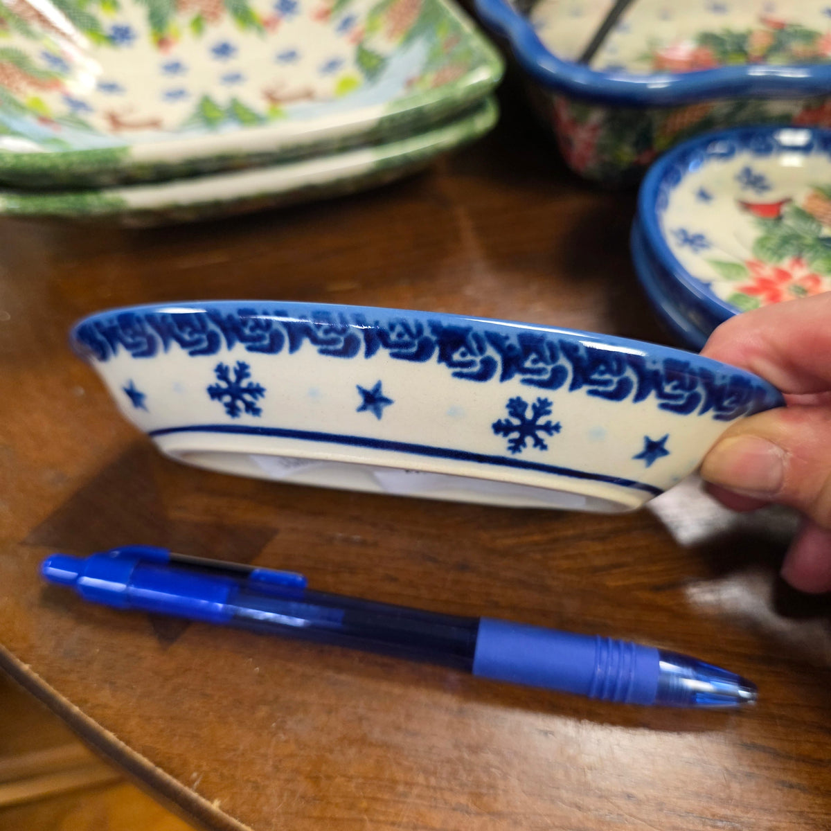 Oval Dish (5.5"x3") Poinsettia Cardinal