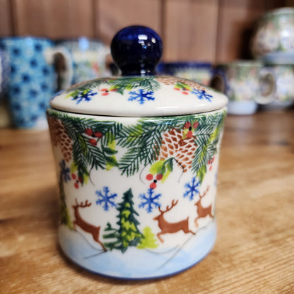 Jar w/lid 4.5" / 10 oz Reindeer  303