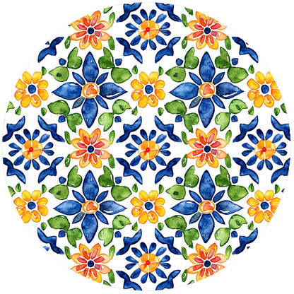 Silicone Trivet Floral Tile : 8" Round Trivet / Silicone