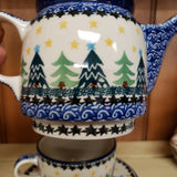 Tea Time for One ~ 6 oz cup 423-1284X ~ Christmas Trees PF0323