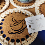 Coaster ~ Tea or coffee lover cream wood cutout