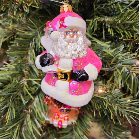 Ornament Think Pink Santa Christopher Radko # 8745