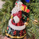 Ornament Festive Polish Folk Santa Christopher Radko black