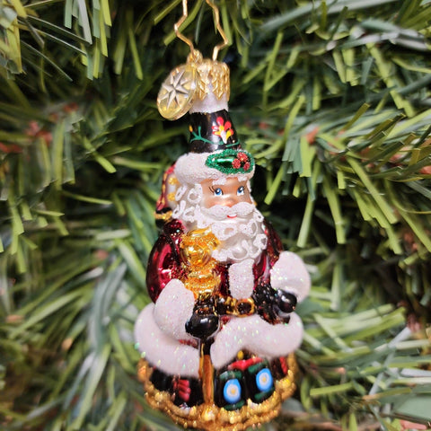Ornament Festive Folk Santa GEM (small) Christopher Radko # 8746