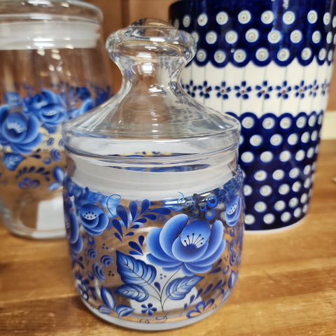 Jar Glass 22 oz Blue Gzhel (6"/ 22 oz)