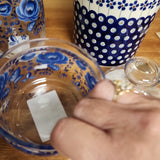 Jar Glass 22 oz Blue Gzhel (6"/ 22 oz)