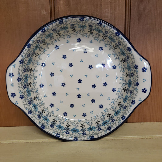 Baker ~ Round w/ Handles ~ 8" 
 141-2641X Bachelor Button