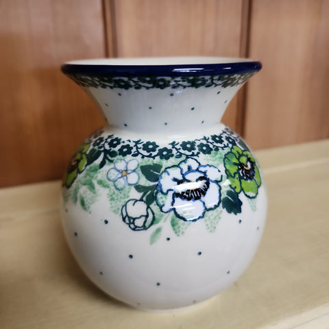 Vase ~ Bubble ~ 4.25" 48-2320X Green Poppies