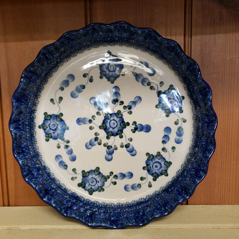 Pie Plate ~ Fluted ~ 10" 636-0163X Blue Poppy