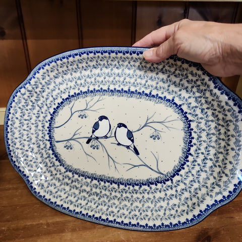 Platter ~ Oval ~ 11.5" x 15.5" 684-U4830 U3  Snow Birds