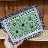 Platter ~ Rectangular ~ 9.5" 111-U408A U4  Green Green