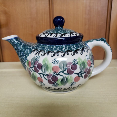 Teapot ~ 12 oz. 120-1415X Burgundy Berry  Green