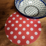 Silicone trivet ~ Red w/ white dots ~ 10" round