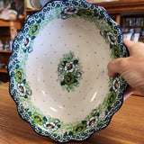Oval Casserole ~ Fluted Edge D78-2320X ~ Green Poppies pf0424