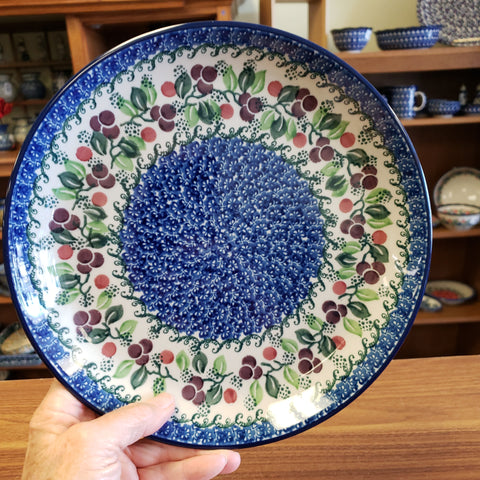 Plate ~ Rimmed ~ 9" 302-1418X ~ Burgandy Berry Blue pf0424