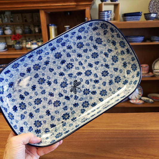 Tray ~ Shallow Rectangular ~ Medium 391-1443X ~ Hidden Dragonfly (13" x 8" x 1.5") pf0424