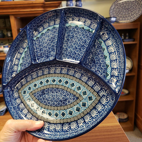 Dish ~ Divided ~ 10" 498-1917X ~ Aztec Sky pf0424