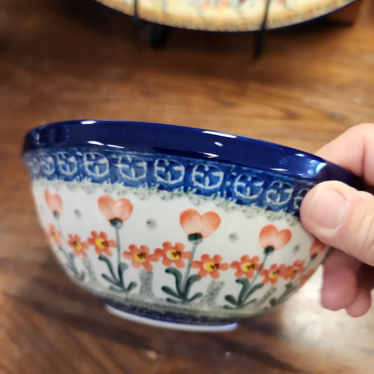 Bowl ~ Nesting ~ 6.5" W 58-0560X ~ Peach Spring Daisy pf0424