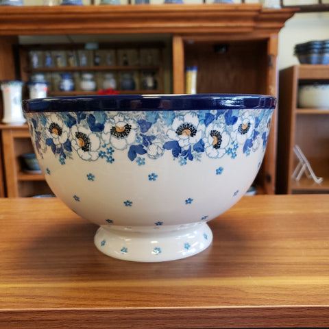 Pedestal Bowl - Large A14-2222X ~ Snow Poppy pf0424