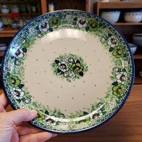 Plate ~ Rimmed ~ 9" 302-2320X ~ Green Poppies pf0424