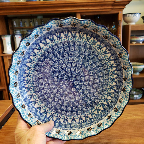 Pie Plate ~ Fluted ~ 10" 636-2187X ~ Blue Yonder pf0424