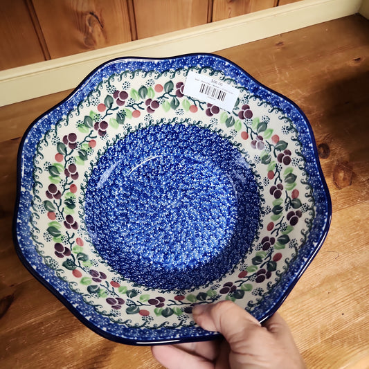Bowl ~ Wavy Edge ~ Medium ~ 10" 692-1418X ~ Burgundy Berry Blue