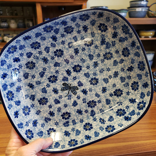 Baker ~ 9" x 10.25" medium serving dish 158-1443X ~ Hidden Dragonfly pf0424