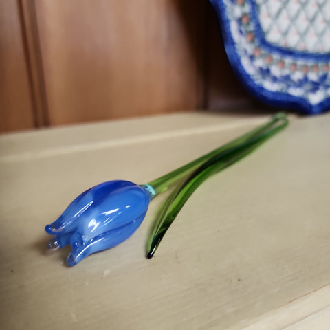 Glass Tulip light blue ~ Made in Ukraine