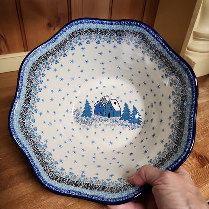 Bowl ~ Wavy Edge ~ Medium ~ 10" 692-U5045 ~ U4 BLUE pf0424 T. Liana