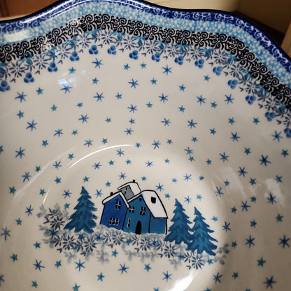 Bowl ~ Wavy Edge ~ Medium ~ 10" 692-U5045 ~ U4 BLUE pf0424 T. Liana