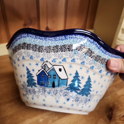 Bowl ~ Wavy Edge ~ Medium ~ 10" 692-U5045 ~ U4 BLUE pf0424 T. Liana